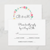 RSVP-Karte für Blumenkranz RSVP Karte (Vorne/Hinten)