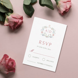 RSVP-Karte für Blumenrahmen RSVP Karte