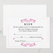 RSVP-Karte für Blumenzehen Einladung (Vorne/Hinten)