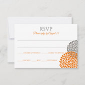 RSVP-Karte für Blumenzehen / Postkarte (Orange & G (Vorderseite)