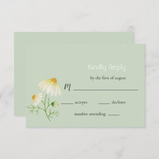 RSVP-Karte für Blumenzehen RSVP Karte (Vorne/Hinten)