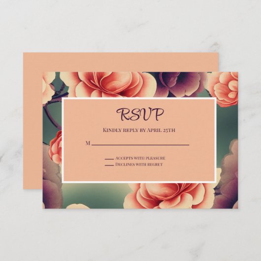 RSVP-Karte für Blumenzehen RSVP Karte (Vorne/Hinten)