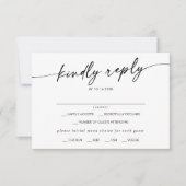 RSVP-Karte für Boho Chic Black and White RSVP Karte (Vorderseite)