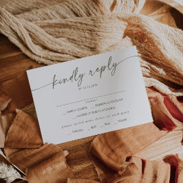 RSVP-Karte für Boho Chic Green und White Menü RSVP Karte