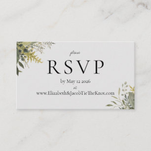 RSVP-Karte für botanische Aquarellen Begleitkarte