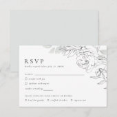 RSVP-Karte für botanische Blumenbilder Begleitkarte (Vorne/Hinten)