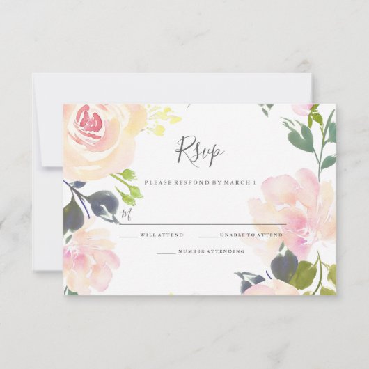 RSVP-Karte für botanische Elegant-Jede Anlässe RSVP Karte (Vorderseite)