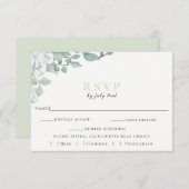 RSVP-Karte für botanische Hochzeiten in Dusty Sage RSVP Karte (Vorne/Hinten)