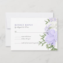 RSVP-Karte für Botanische Periwinkle-Wasserfarbenh