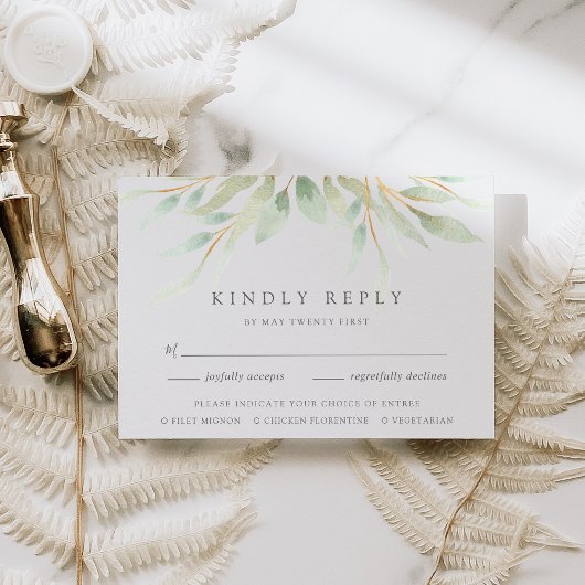 RSVP-Karte für botanische Speisen RSVP Karte