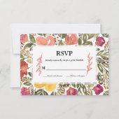 RSVP-Karte für botanisches Blütenzeichnen Einladung (Vorderseite)