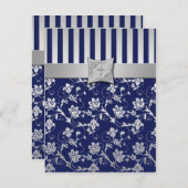 RSVP-Karte für christliche Seeschiffe und Silber Einladung (Vorne/Hinten)