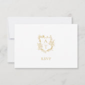 RSVP-Karte für das HochzeitGold Script-Wappen Einladung (Rückseite)