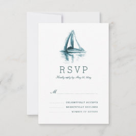 RSVP-Karte für das Hochzeitssegelboot mit Wasserfa RSVP Karte