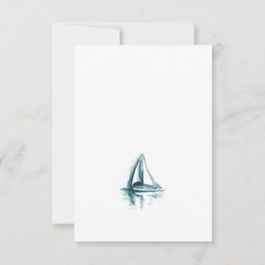 RSVP-Karte für das Hochzeitssegelboot mit Wasserfa RSVP Karte (Rückseite)