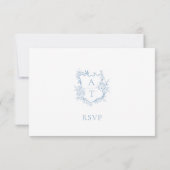 RSVP-Karte für das Hochzeitsskript-Wappen Einladung (Rückseite)