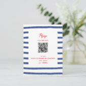 RSVP-Karte für das Leuchtturm Red Blue East Coast Einladung (Stehend Vorderseite)