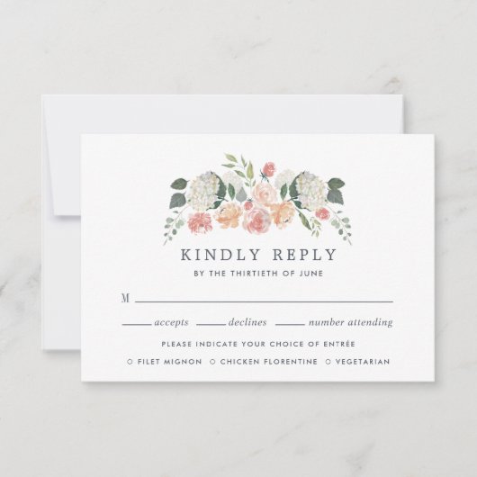 RSVP-Karte für das Mittsommerliche Blumengericht RSVP Karte (Vorderseite)