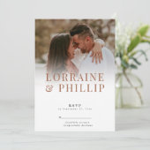 RSVP-Karte für das romantische Foto Einladung (Stehend Vorderseite)