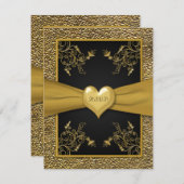 RSVP-Karte für das Schwarze und das Goldene Herz RSVP Karte (Vorne/Hinten)