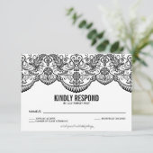 RSVP-Karte für das Schwarzweißbild RSVP Karte (Stehend Vorderseite)
