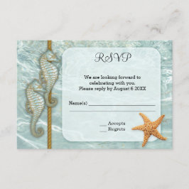 RSVP-Karte für das Seepferd Nautical Wedding RSVP Karte