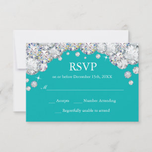 RSVP-Karte für den aquamarinen und Silver Diamond  RSVP Karte