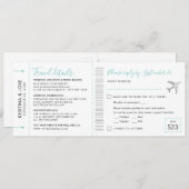 RSVP-Karte für den Boarding Pass-Zielticket abbrec (Vorne/Hinten)