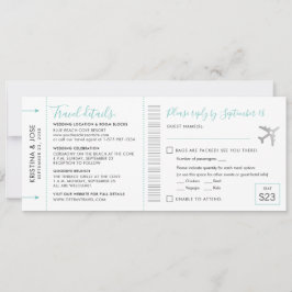 RSVP-Karte für den Boarding Pass-Zielticket abbrec