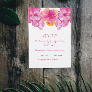 RSVP-Karte für den Hibisken gebürstet RSVP Karte