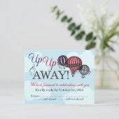 RSVP-Karte für den Hot-Air-Ballon nach oben und un Einladung (Stehend Vorderseite)