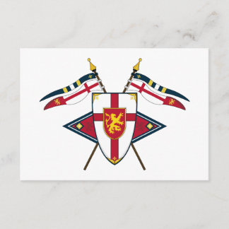 RSVP-Karte für den mittelalterlichen Schild und Fl RSVP Karte