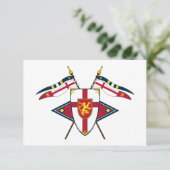 RSVP-Karte für den mittelalterlichen Schild und Fl RSVP Karte (Stehend Vorderseite)