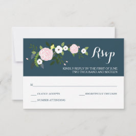 RSVP-Karte für den Navy Floral Garden RSVP Karte