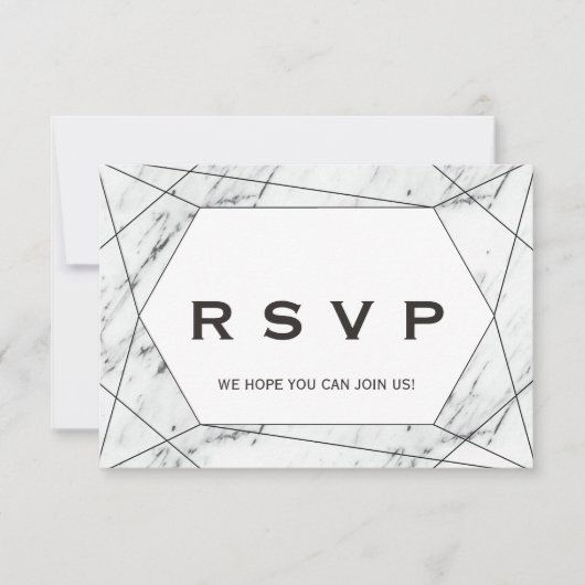 RSVP-Karte für den Song-Antrag auf schwarze Geomet RSVP Karte (Vorderseite)