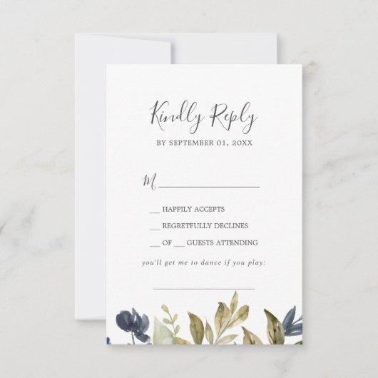 RSVP-Karte für den Song im Herbst RSVP Karte (Vorderseite)