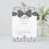 RSVP-Karte für den Spitzendunkelfederhalter RSVP Karte (Stehend Vorderseite)
