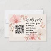 RSVP-Karte für den verzauberten Orchid QR Code RSVP Karte (Vorderseite)