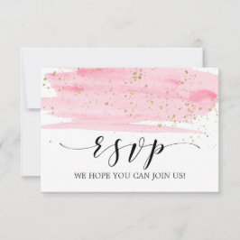 RSVP-Karte für die Auswahl der Watercolor Pink Blu RSVP Karte