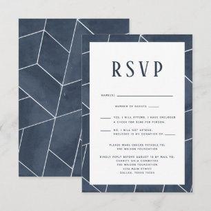 RSVP-Karte für die blaue Geometrie RSVP Karte