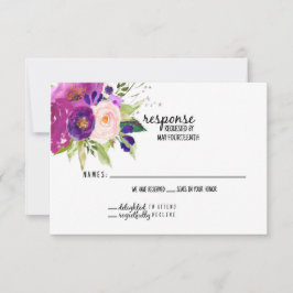 RSVP-Karte für die Blumenplatte Watercolor Dankeskarte
