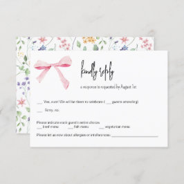 RSVP-Karte für die Blütenhochzeit von Rosa Bow Einladung