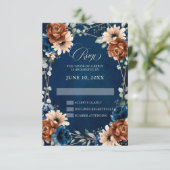 RSVP-Karte für die geometrische Geometrie der Terr Einladung (Stehend Vorderseite)