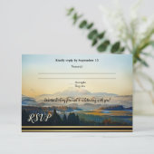 RSVP-Karte für die Hochzeit der Kunstlandschaft Einladung (Stehend Vorderseite)