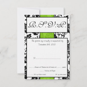 RSVP-Karte für die Hochzeit der schwarzen/grünen B Einladung