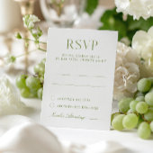 RSVP-Karte für die Hochzeit in Weiß und Grün RSVP Karte