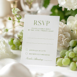 RSVP-Karte für die Hochzeit in Weiß und Grün RSVP Karte