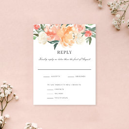 RSVP-Karte für die Hochzeit von Aquarellfarben mit Einladung
