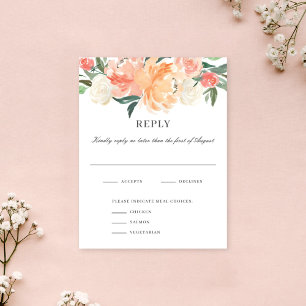 RSVP-Karte für die Hochzeit von Aquarellfarben mit Einladung