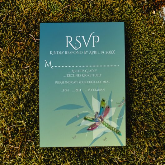 RSVP-Karte für die Hochzeit von Dragonfly RSVP Karte